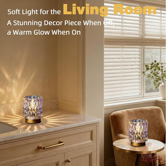 Battery Operated Table Lamps Timer, Mini Crystal Lamp - Image 6