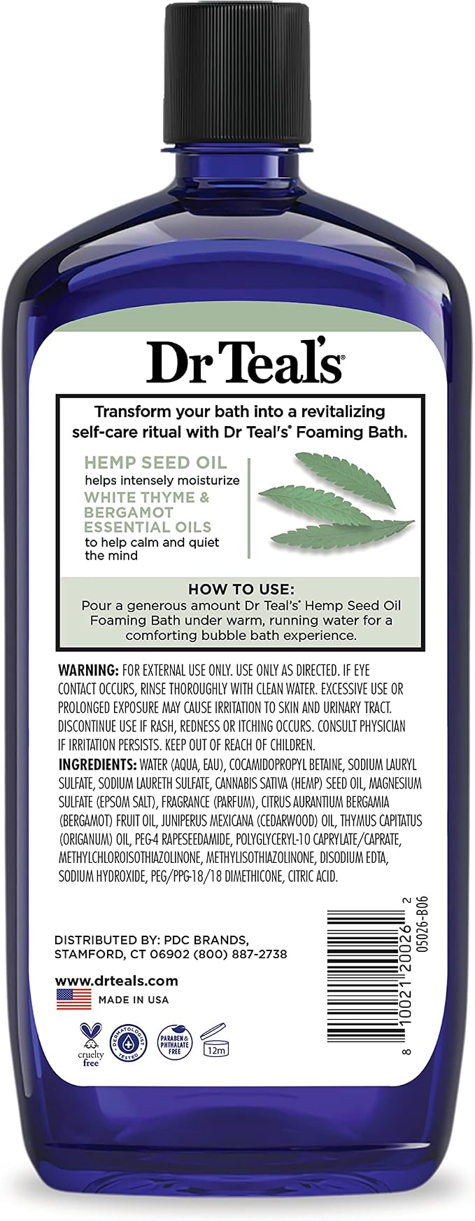 Dr Teal's Foaming Bath with Pure Epsom Salt, Cannabis Sativa Hemp Seed Oil - Image 10