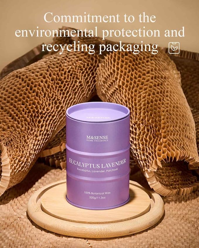 M&SENSE Eucalyptus Lavender Scented Candles Natural Non Toxic, Aromatherapy - Image 6