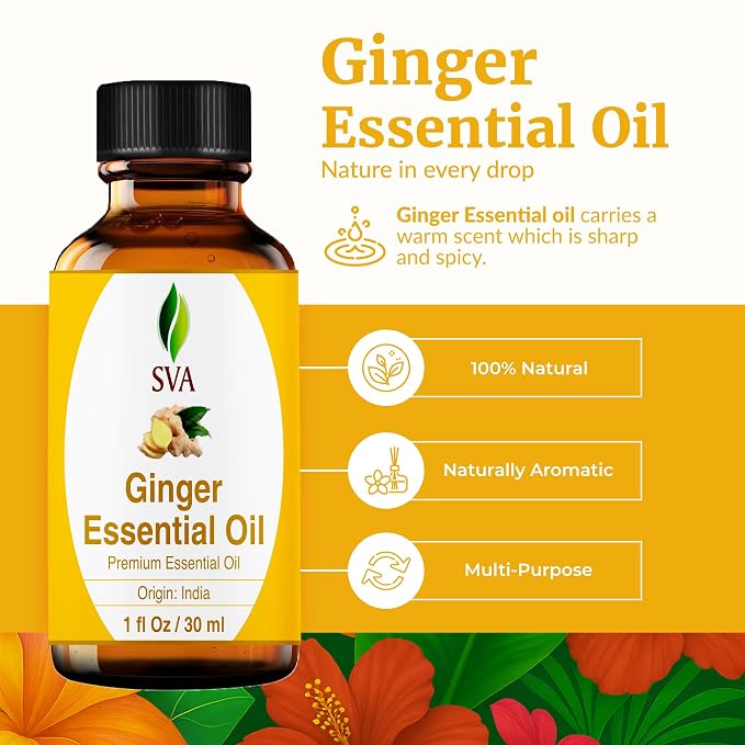 SVA Ginger Essential Oil – 1 Fl Oz – 100% Natural Ginger Oil - Image 2