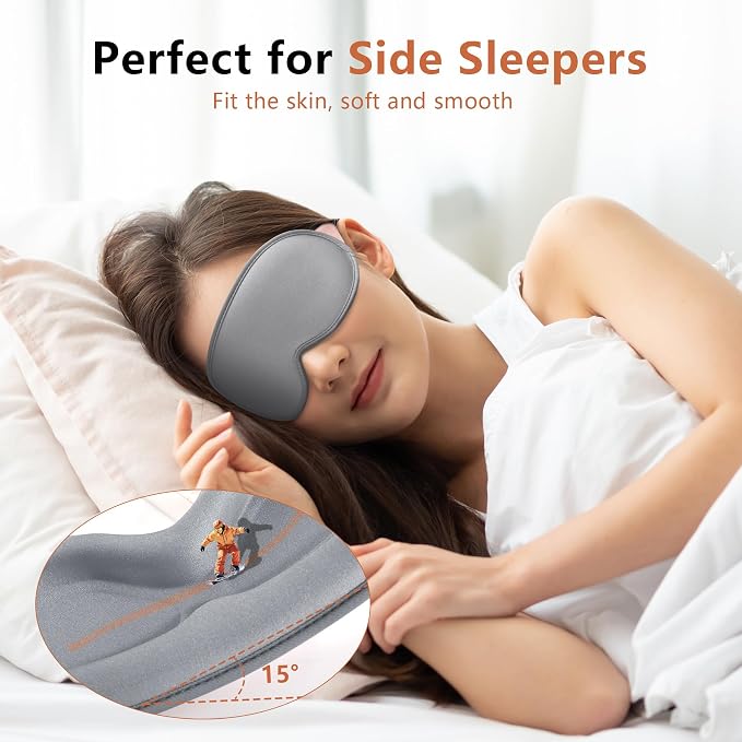 Sleep Mask for Side Sleeper Women Men, Eye Mask for Sleeping Light Blocking - Image 2