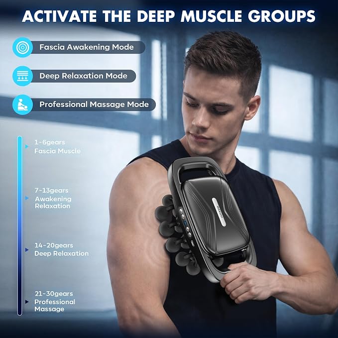 20-Head Massage Gun Set, 3200mAh Electric Deep Tissue Percussion Massager - Image 6