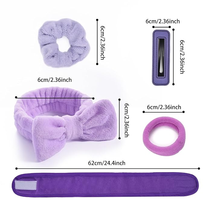 20 Piece Spa Set, Face Wash Headband and Wristband, Bubble Headband, Gifts - Image 3