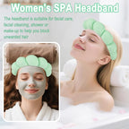 Zkptops Spa Headband for Washing Face Wristband Set Sponge Makeup Skincare - Image 3