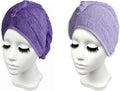 Long Cotton Hair Towel Wrap for Women 28"x11" Purple, Hair Towel Cotton by rsmon