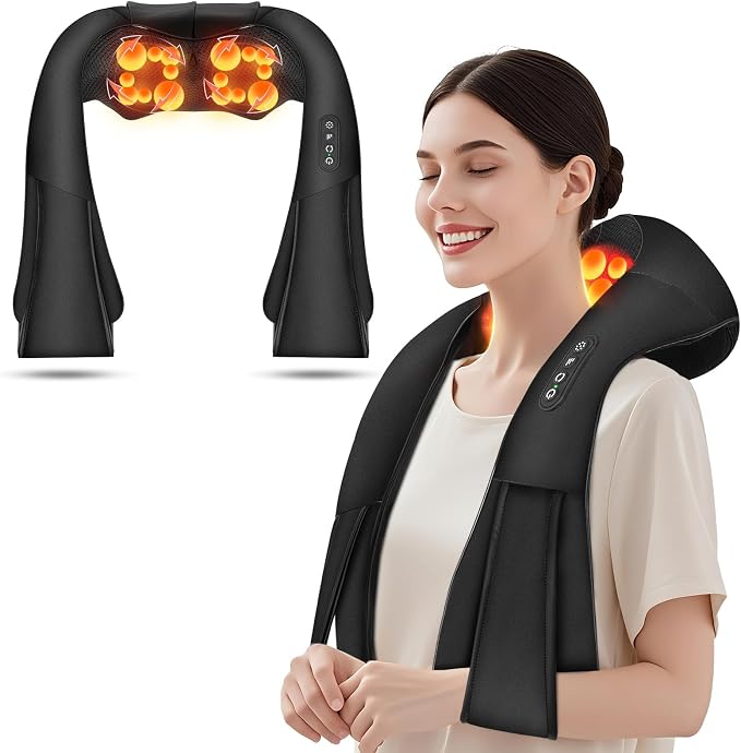 Cordless Shiatsu Neck and Shoulder Massager, Back Massager by AERLANG