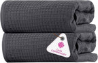 CASA COPENHAGEN Waffle 2Pcs 100% Egyptian Cotton Large Designer Bathsheet by CASACOPENHAGEN