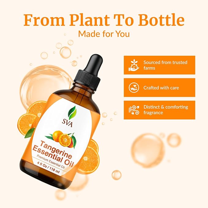 SVA Tangerine Essential Oil – 4 Fl Oz – 100% Natural Tangerine Oil - Image 4