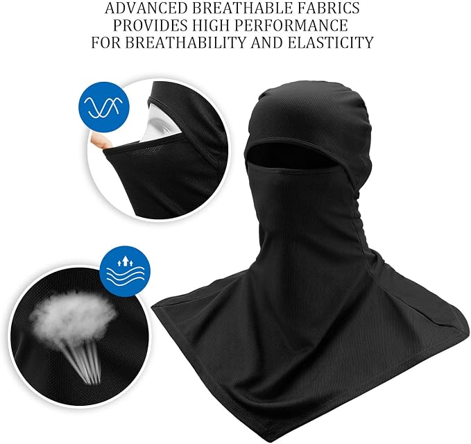 SATINIOR 3 Piece Balaclava Face Cover Sun Protection Neck Cover Summer - Image 8