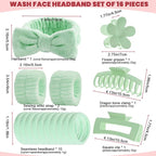 16 Pcs Skincare Headband Set, Face Washing Headband - Image 2