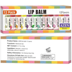 AZEN 12 Pack Lip Balm Bulk, Moisturizing Lip Balms - Image 8