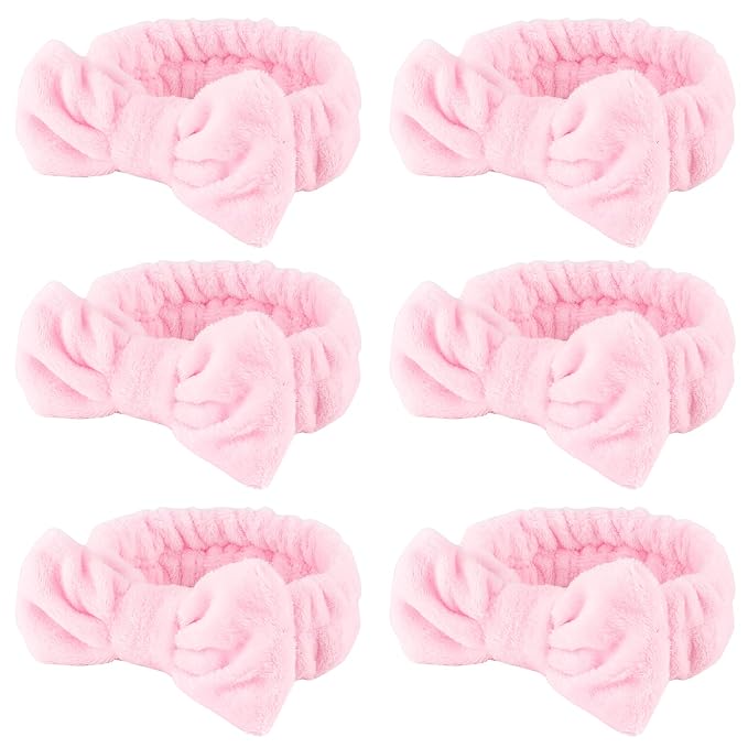 WHAVEL 6 Pack Pink Spa Headband by Whavel