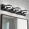 LED Bathroom Light Fixtures, 24inch Black Vanity Lights, Modern 3 Light Acrylic by PHIXART