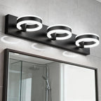 LED Bathroom Light Fixtures, 24inch Black Vanity Lights, Modern 3 Light Acrylic by PHIXART