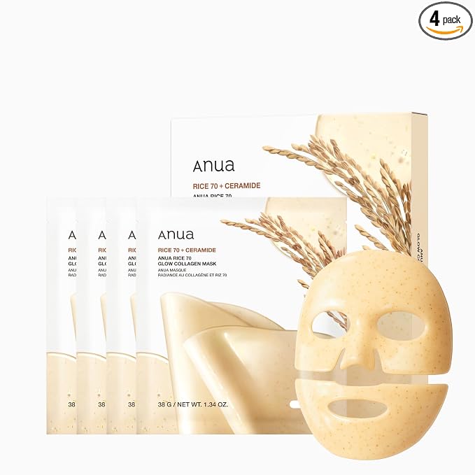 ANUA Rice 70 Glow Collagen Mask, Overnight Face Mask by Anua
