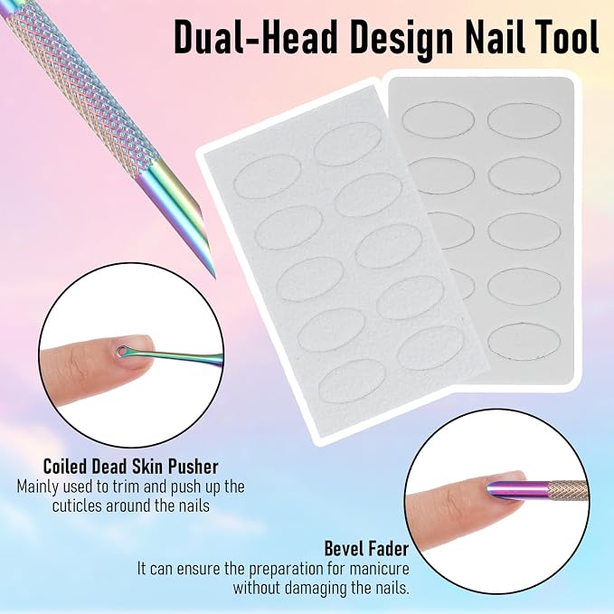 2 Pcs Cuticle Trimmer, Cuticle Remover Pusher Double head Nail Tool - Image 5