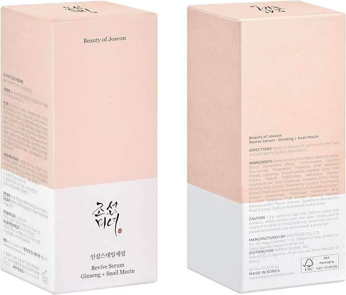 Beauty of Joseon Revive Snail Mucin Ginseng Serum Hydrating Peptide Facial - Image 7
