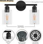 Espird Bathroom Vanity Light Black 2 Light Rustic Bathroom Vanity Lights Over - Image 4