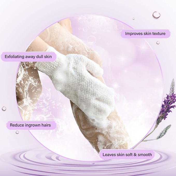 Evridwear Shower Exfoliating Mitts, Deep Cleanse Bathing Scrub Gloves Self Tan - Image 3