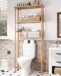 AmazerBath Over The Toilet Storage Bamboo, Bathroom Over Toilet Organizer Rack by AmazerBath