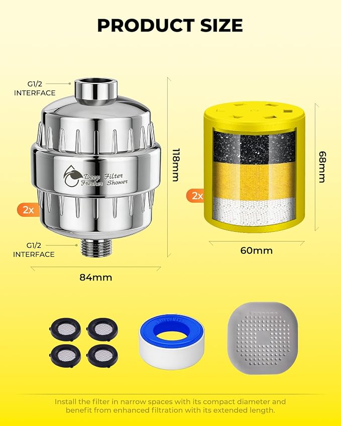 Heavy Duty Shower Filter 2 Pack, High Output Shower Water Filter - Image 8