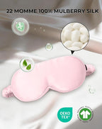 SilkSilky 100% 22 Momme Mulberry Silk Sleep Mask – Upgraded 3D Contoured Eye - Image 2