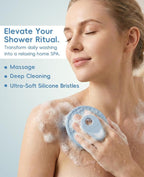 Soft Silicone Shower Brush Body Wash Bath Exfoliating Skin Massage Scrubber - Image 2