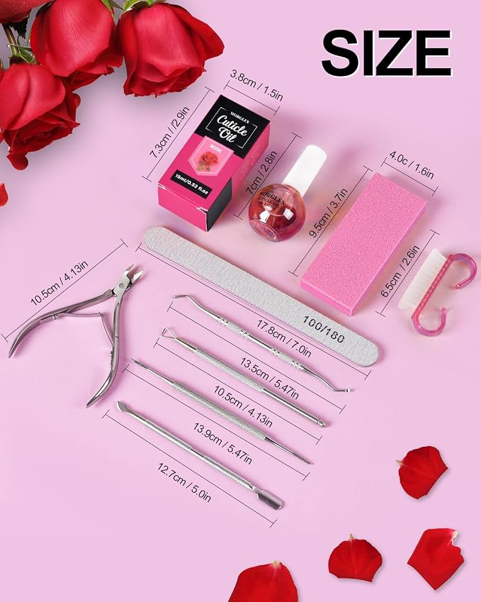 MORGLES Cuticle Remover Kit, 100/180 Nail File and Nail Buffer Blocks, Nipper - Image 7