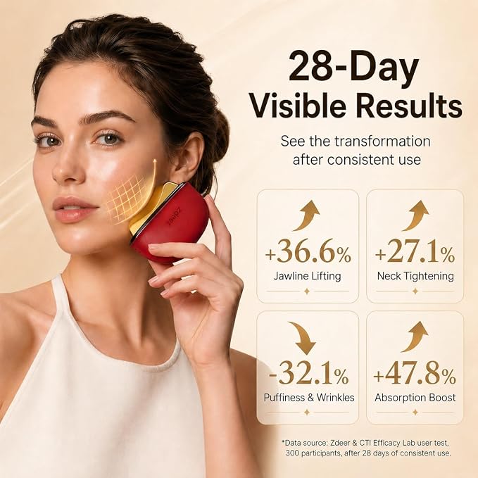 ZDEER Electric Gua Sha Facial Care Set – Heated Brass Face & Neck Massager - Image 2
