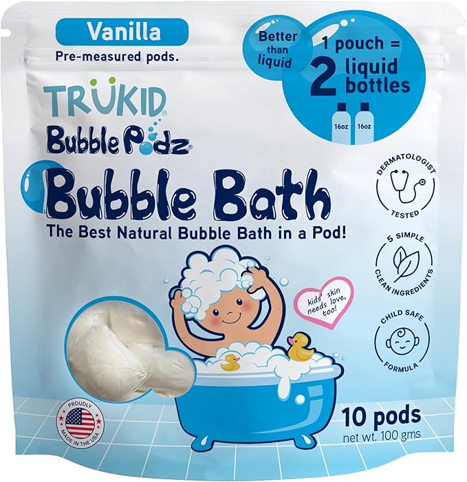 TruKid Bubble Podz Bubble Bath for Kids, & Babies, Tear Free Gentle & by TruKid