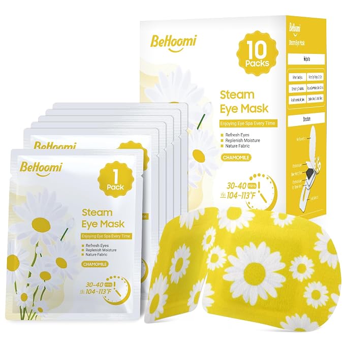 BeHoomi Steam Eye Mask, Self Heating Disposable SPA Warm Compress by BeHoomi