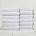 Great Bay Home White/Green Washcloth Set by GreatBayHome