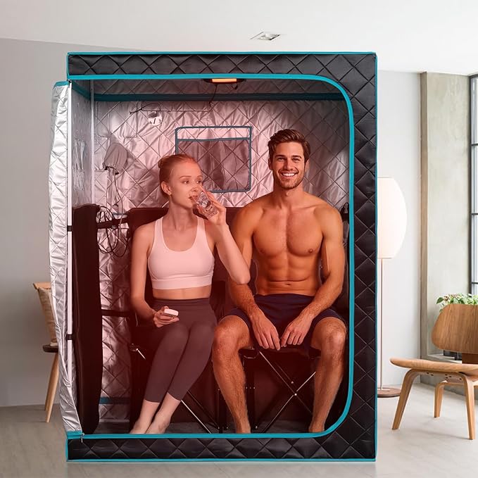 Smartmak Portable Far Infrared Sauna, Home Two Person Sauna Box - Image 7
