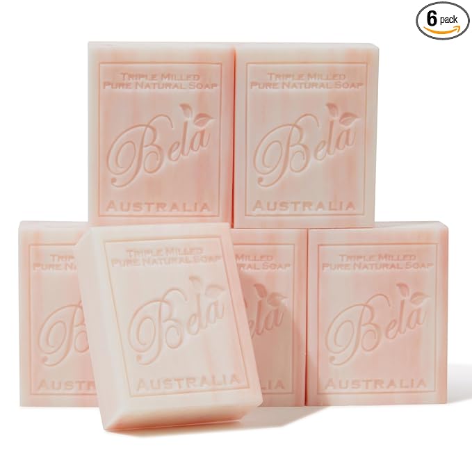 BELA Romantic Gardenia Soap 3.3 OZ Pack of 6, Long Lasting French Triple Milled by BELAPURENATURALSOAPSANDODORELIMINATINGHOMEFRAGRANCES