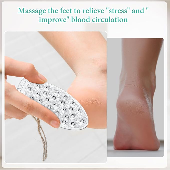 2 Pcs Stainless Steel Foot Scraper Metal Foot File Double Sided File Callus - Image 4