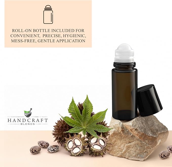 Handcraft Blends Cold-Pressed Organic Castor Oil 16 Fl Oz | Glass Bottle | Roll - Image 6