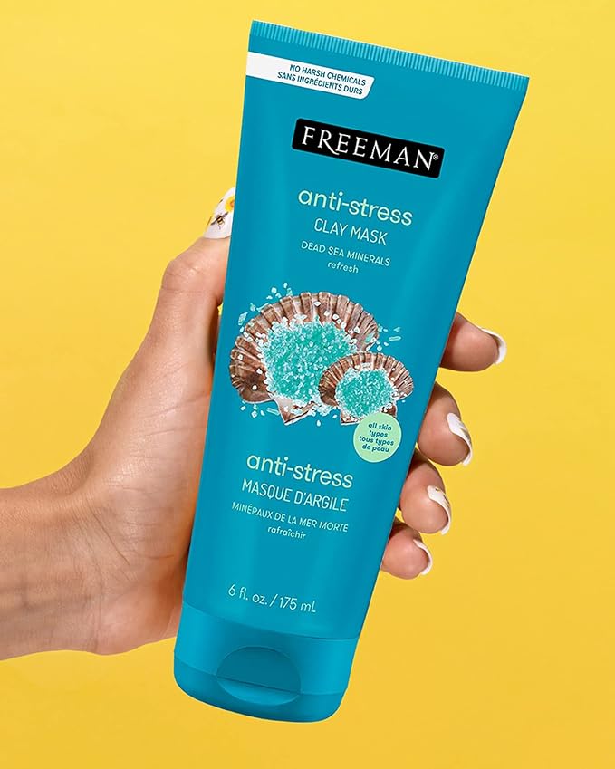 FREEMAN Dead Sea Minerals Anti-Stress Clay Facial Mask, Hydrating & Clarifying - Image 8