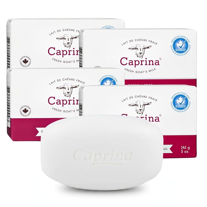 Caprina Goat Milk Bar Soap, 5 oz, Natural Hand & Body Soap Bars, Moisturizing by Caprina