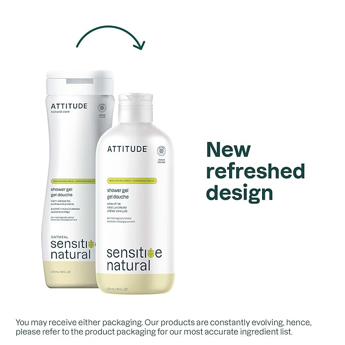ATTITUDE Body Wash for Sensitive Skin, EWG Verified Shower Gel, Soothing Oat - Image 2
