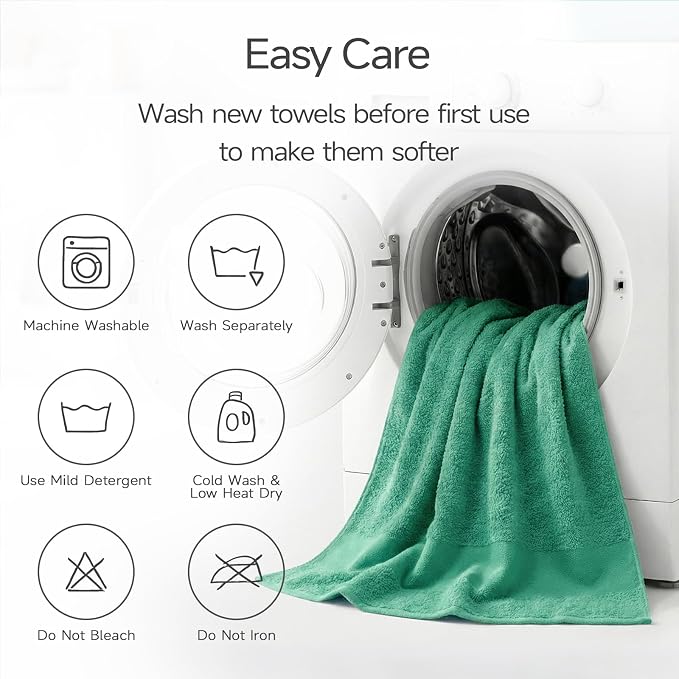 REDKISS Towels 2 Pack Luxury Extra Large Bath Towels Set 30 x 58 Inches – 100% - Image 7
