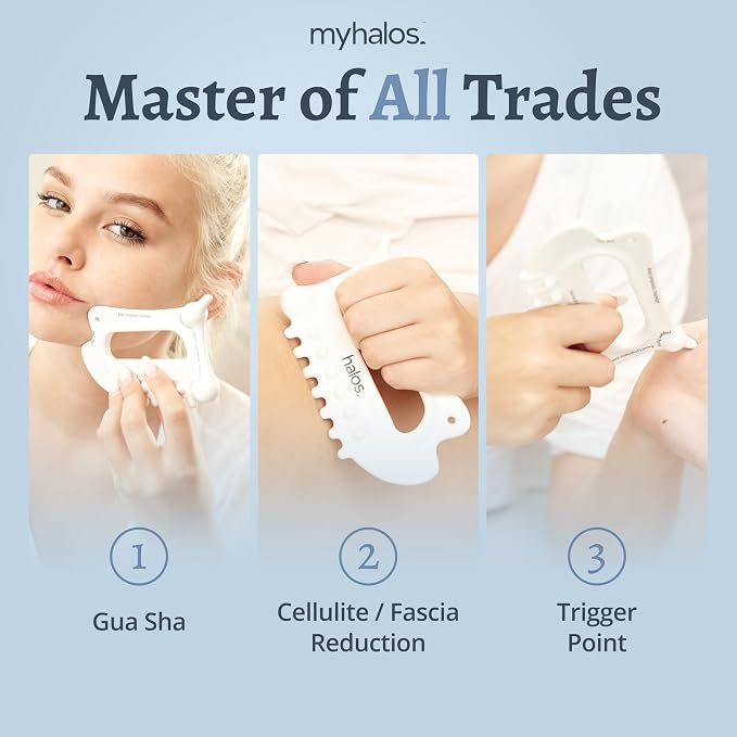 MyHalos 6-in-1 Ceramic Body Gua Sha Facial Tools - Image 4