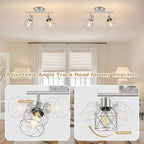 Baocuz 2-Light Brushed Nickel Semi Flush Mount Ceiling Light, Hallway Light - Image 4