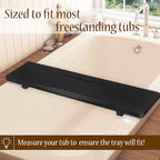 Stylish Black Bamboo Bathtub Tray Caddy - Image 4