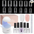 AILLSA Gel Nail Tips Kit Short Square Nail Tips 240pcs by AILLSAGELPOLISH