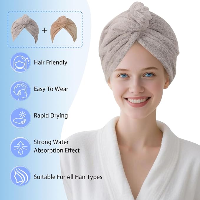 Microfiber Hair Drying Towel Wrap - Image 2
