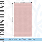 White Classic Pink 650 GSM Cotton Bath Sheet Towel - Image 4