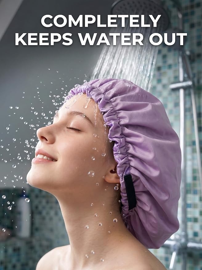 Aquior Shower Cap, Extra Adjustable Shower Caps - Image 6