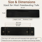 Elegant Black Bamboo Bathtub Tray Caddy - Image 2