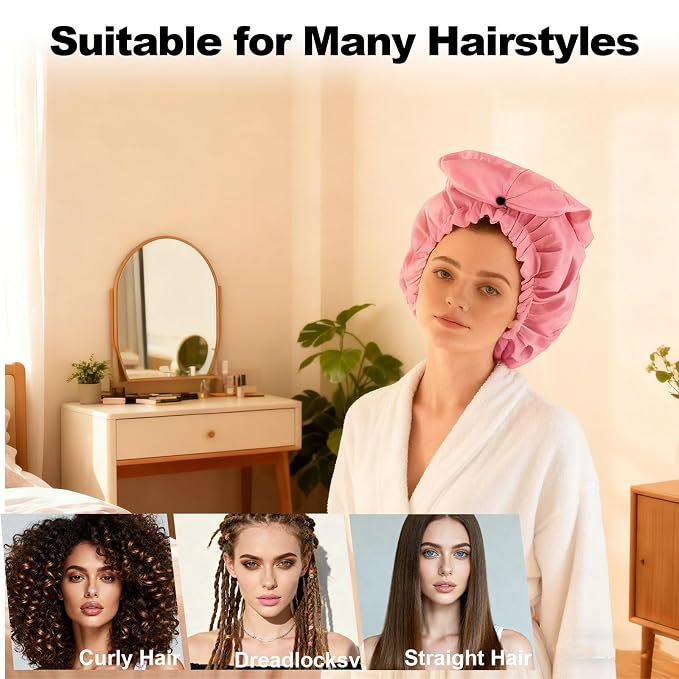 ELEBOX Extra Large Shower Cap for Braids/Curly Hair/Dreadlock | Reusable - Image 3