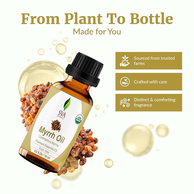 SVA Myrrh Essential Oil Organic – 1/3 Fl Oz – 100% Natural Organic Myrrh Oil - Image 4